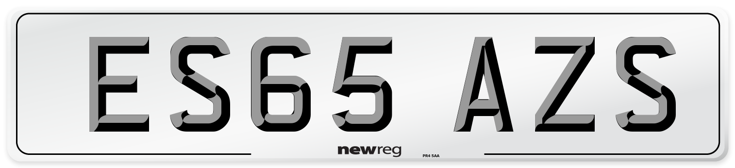 ES65 AZS Number Plate from New Reg